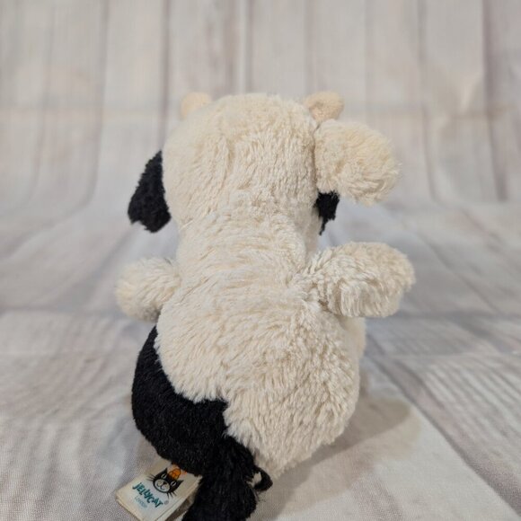 Jellycat White & Black Poppet Calf RETIRED Stuffed Farm Lovey Soft Plush Toy - Picture 6 of 8